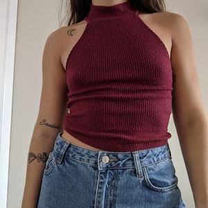 Ribbed high neck tank